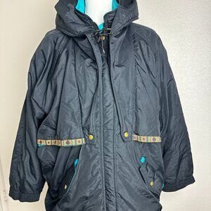 Vintage 80s Edelweiss Skiwear Full Zip Ski Jacket Hood